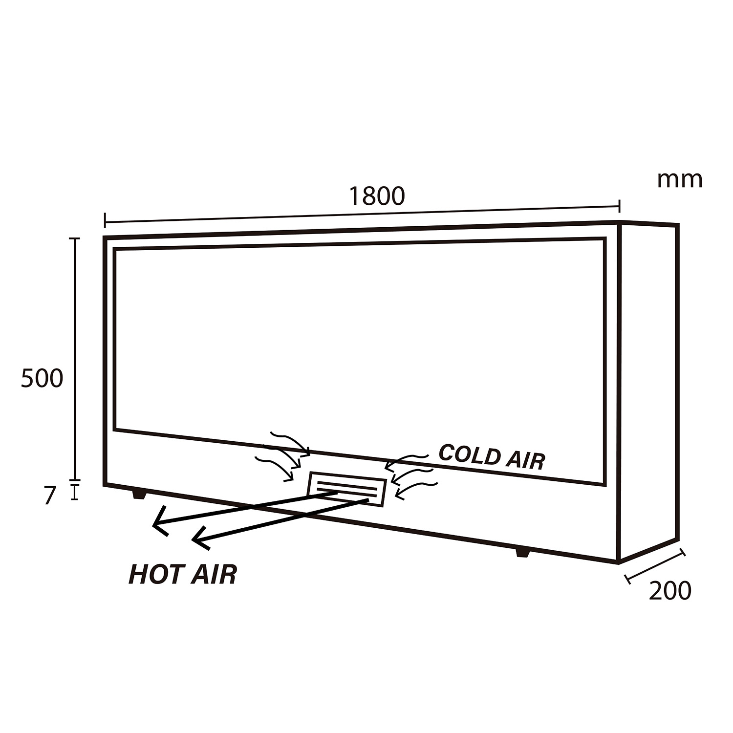CAMINETTO-AMIATA-180 - Fuego Effect Electric Fireplaces Italian Design