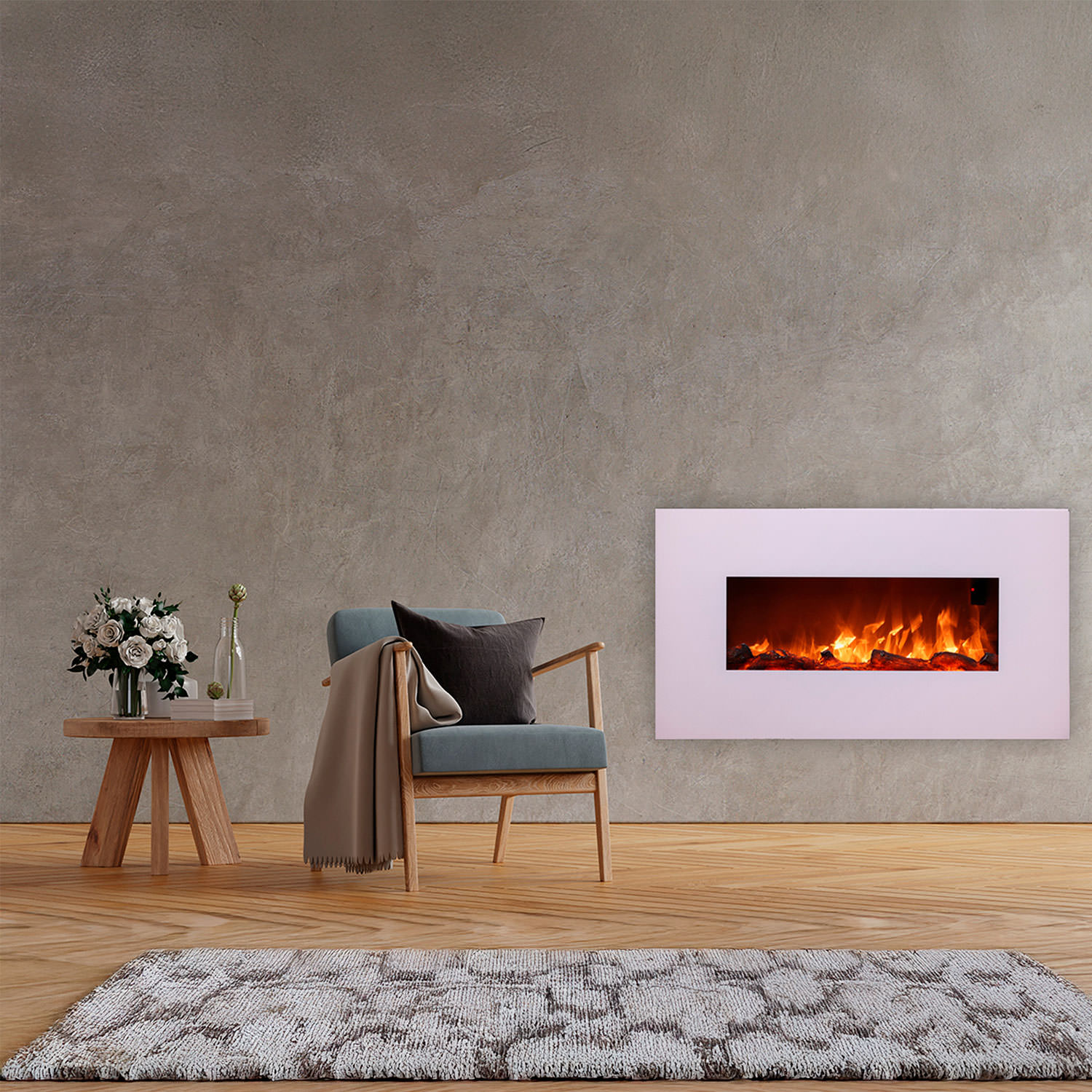 CAMINETTO-PARETE-MONTE-BIANCO-3 - Fuego Effect Electric Fireplaces Italian Design