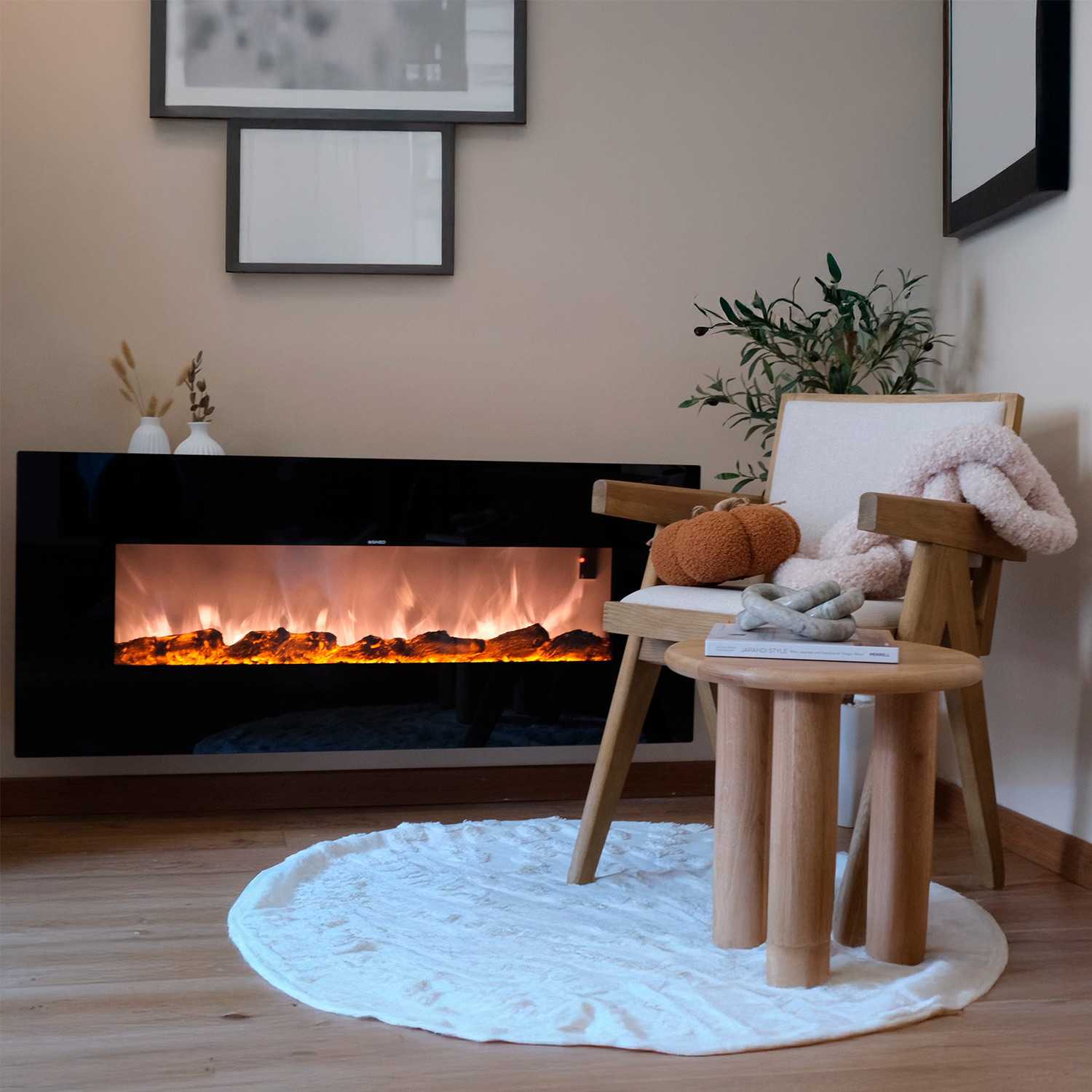 CAMINETTO-PARETE-STELVIO-ambientata - Fuego Effect Electric Fireplaces Italian Design