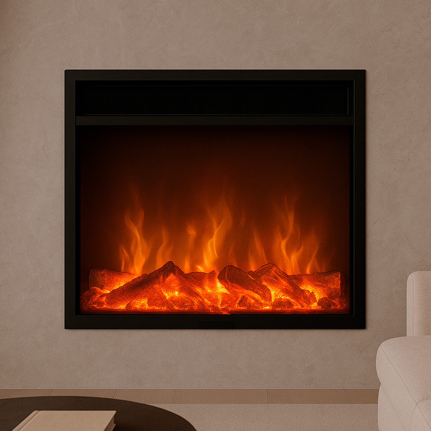 CAMINETTO-VULCANO-ambientata - Fuego Effect Electric Fireplaces Italian Design