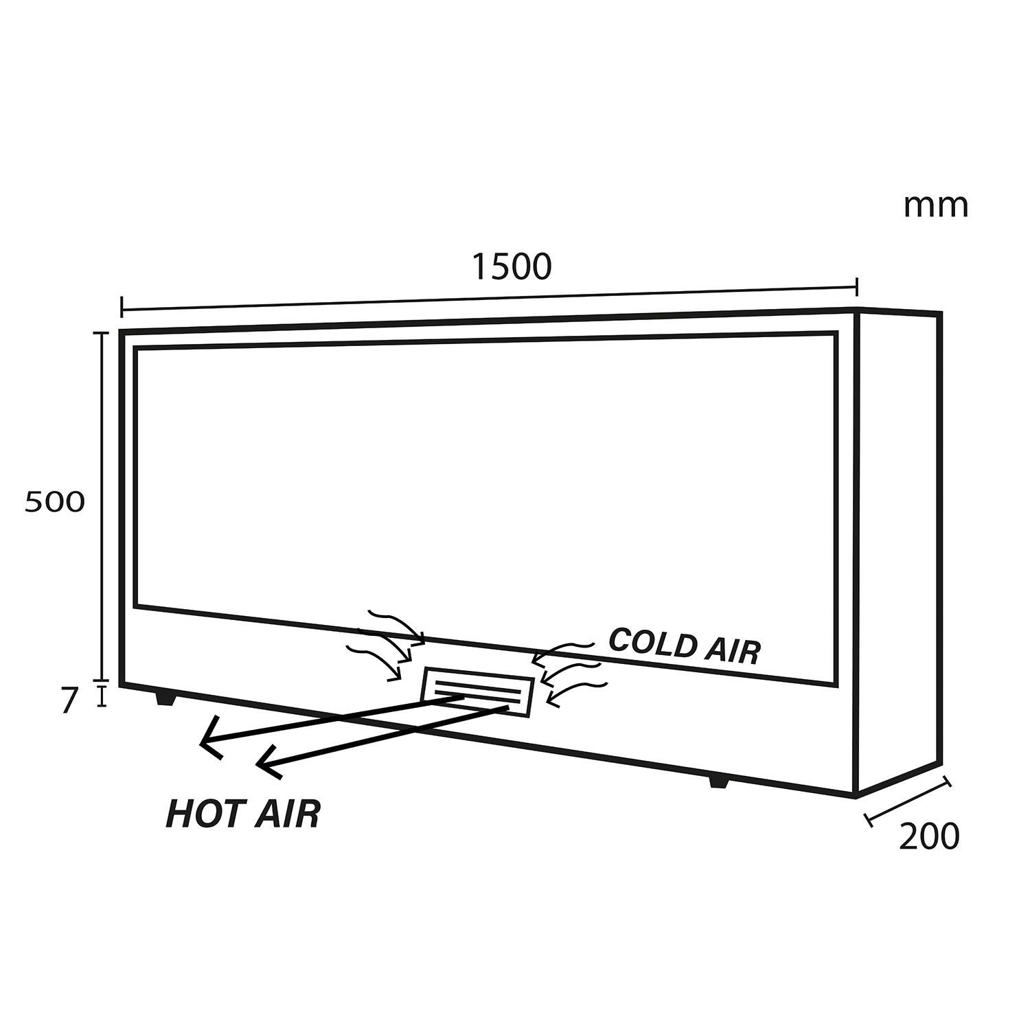 CAMINETTO-VULTURE-150 - Fuego Effect Electric Fireplaces Italian Design