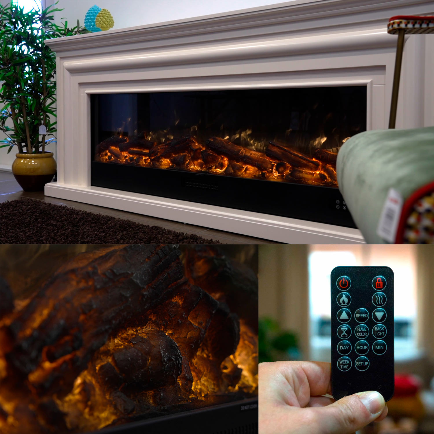 CAMINETTO-VULTURE-150-3 - Fuego Effect Electric Fireplaces Italian Design