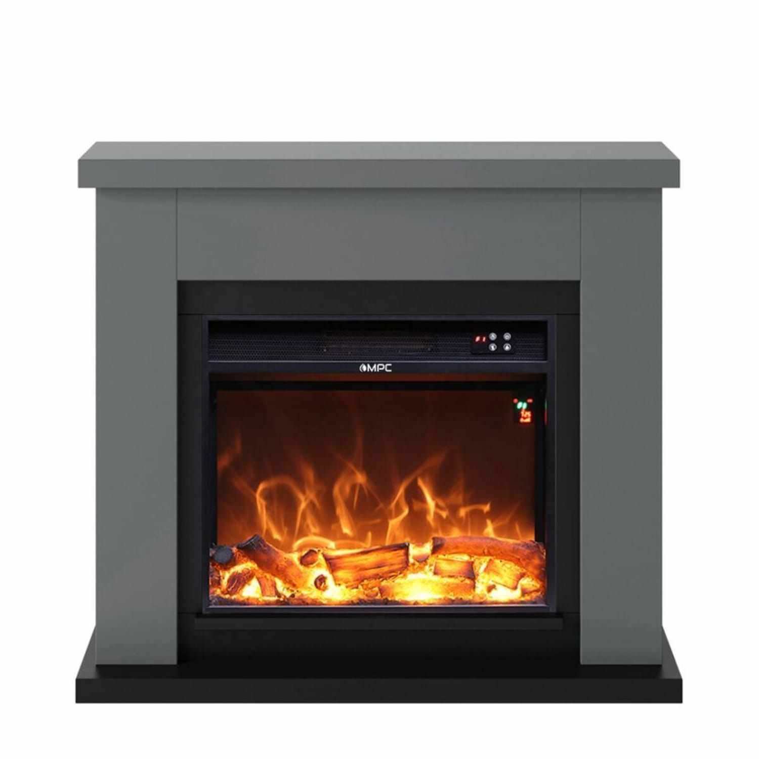 CAMINO-ASCIANO-GRIGIO - Fuego Effect Electric Fireplaces Italian Design