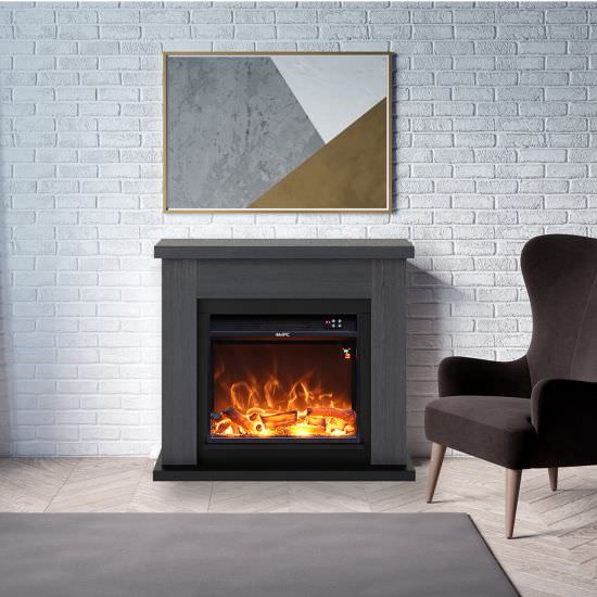 CAMINO-ASCIANO-GRIGIO-5 - Fuego Effect Electric Fireplaces Italian Design